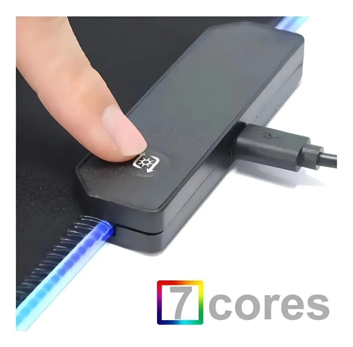 Mouse Pad Gamer MP-LED3080 emborrachado liso grande 30x80cm - imagem 2